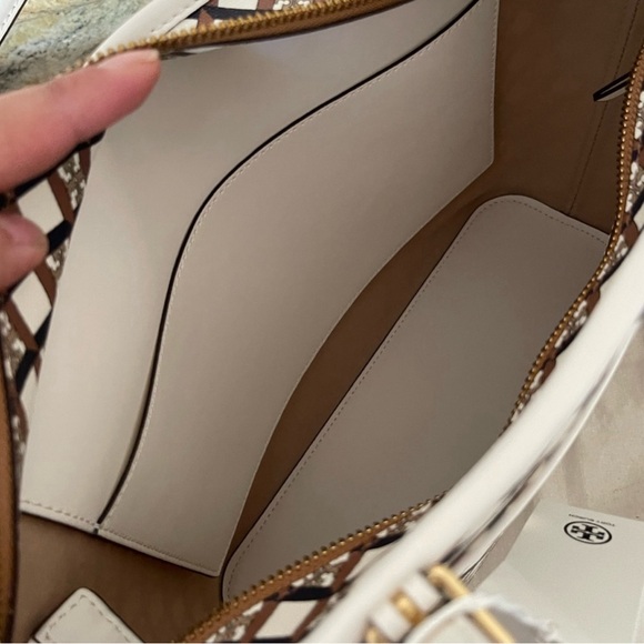 New Tory Burch Women's Geo Logo Mini Top Zip Tote - Picture 7 of 13